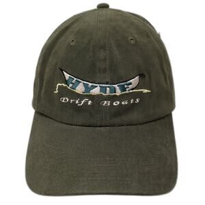 Hyde Drift Boats Slideback Baseball Hat Green One Size Embroidered